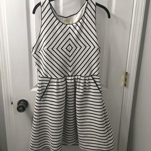 Anthro Maeve black and white dress